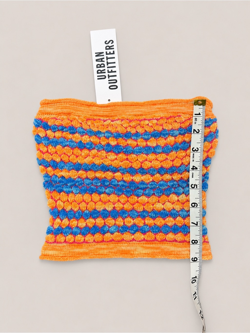 NWT Urban Outfitters Orange Mot Textured Knit Tube Top | Size Small - Picture 4 of 4